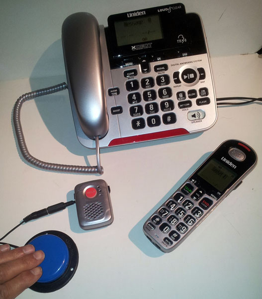Uniden Corded+Cordless Phone, ADAPTED SOS Pendant & Jellybean Sw