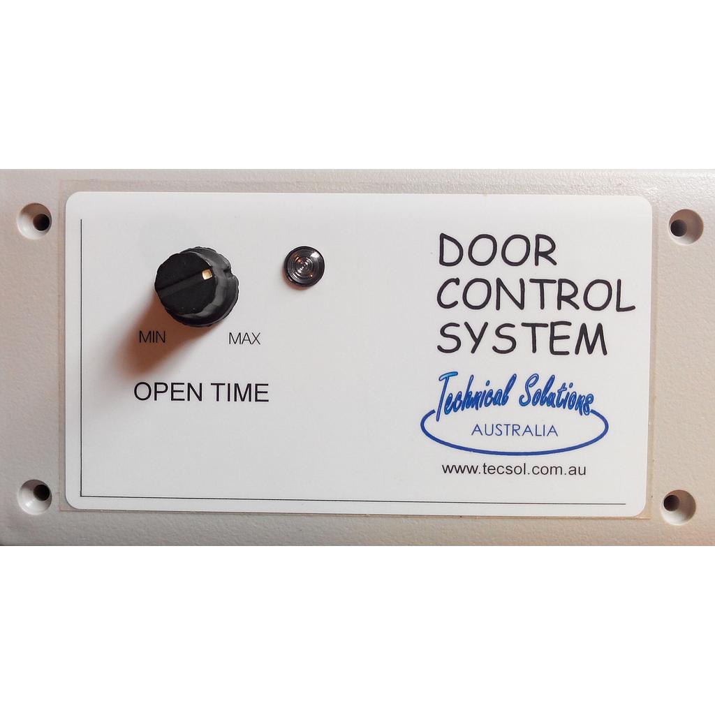 Door control system, 433MHz radio receiver, latch & timer  