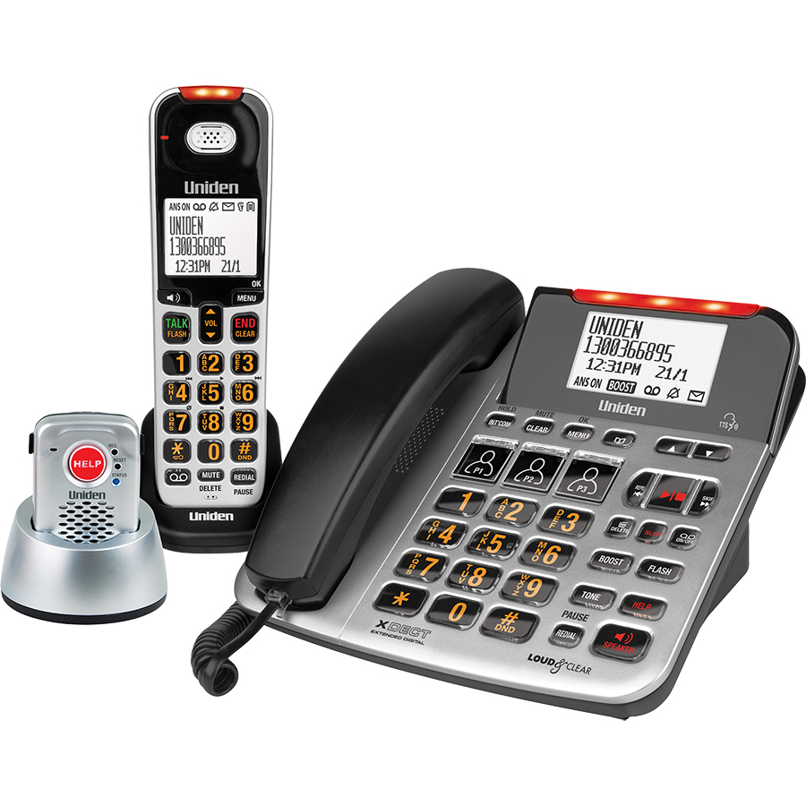 Uniden Corded and Cordless Phone with SOS Pendant