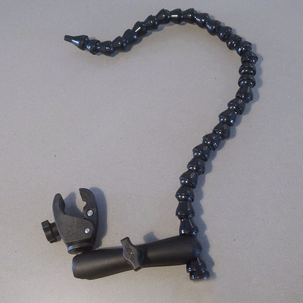 Sip-Puff tube support, LocLine 1/2"x65cm+RAM 15cm, Tough Claw