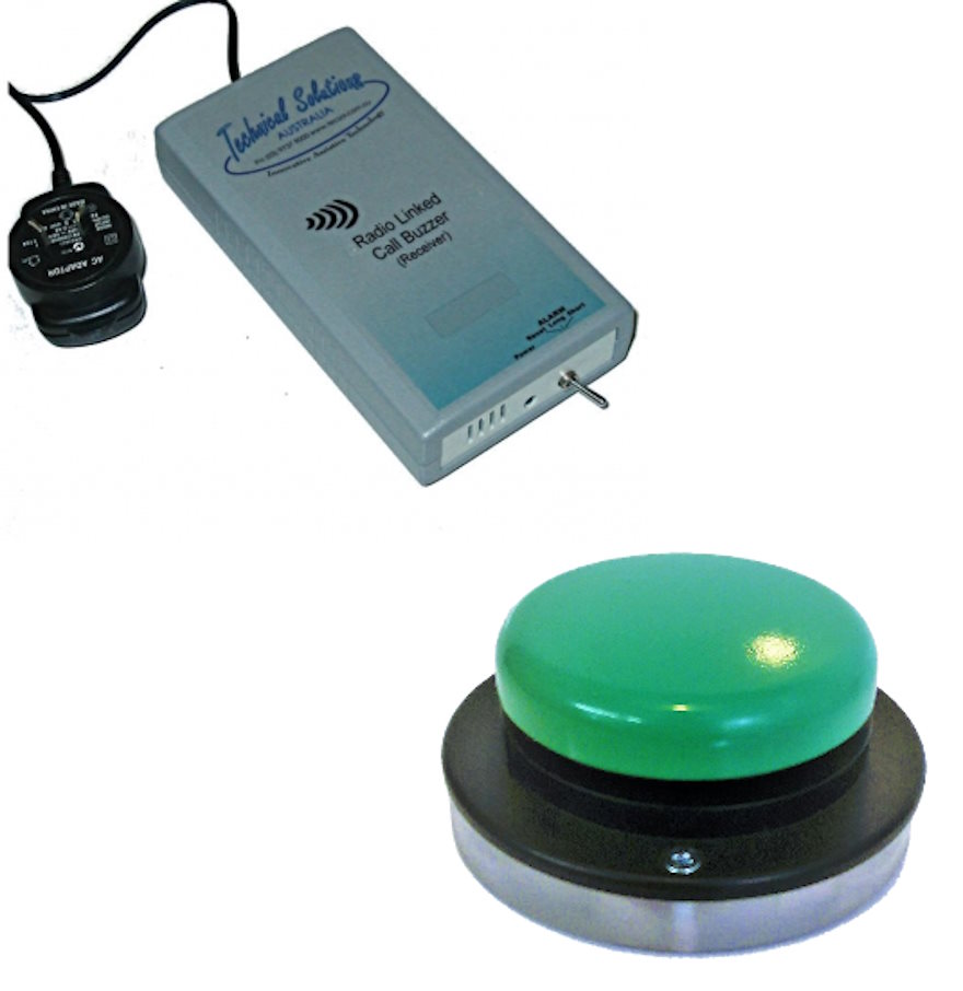 Radio Call Buzzer Set, Buzzer Receiver & Cordless Jelly Bean Switch