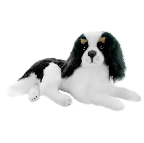 Plush King Charles Dog (black & white) - weighted 1kg