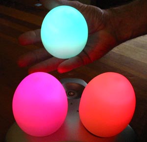 Oggz-glowing eggs set of 3, power supply & charger  *****SOLD OUT 08/20 ****