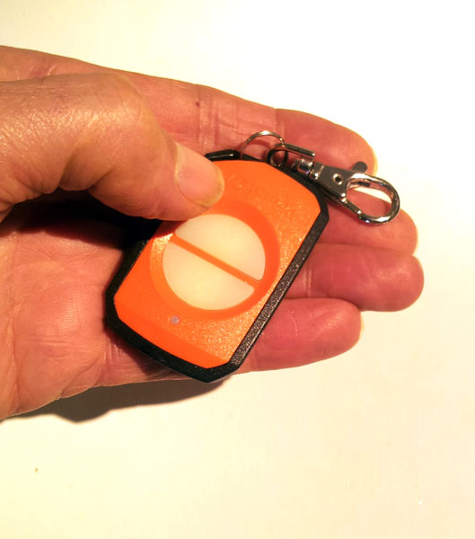 Pentafob keyring transmitter, 2Ch 433 MHz