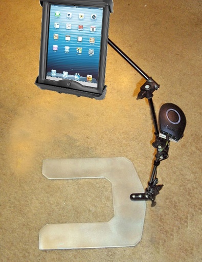 [BSM-HM-TAB] Bed Mount, single arm holds HMPRO & (iPad/Tablet cradle extra)