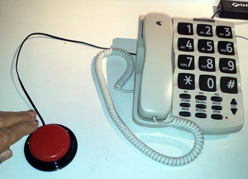 [CRD0817-BUJB] Telstra SP817 Big Button Corded Telephone, power supply & bat, with 6cm switch (JBT)