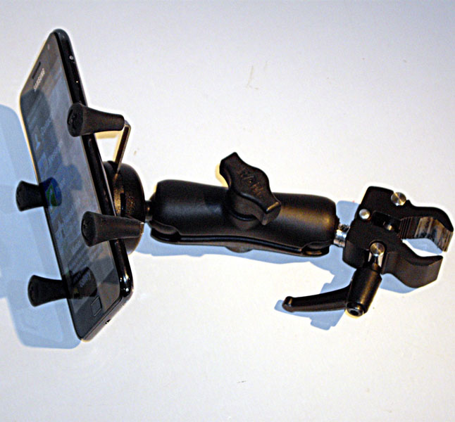 Mobile Phone Mount X-Grip, with 9.5 cm swivel arm and Nano Clamp