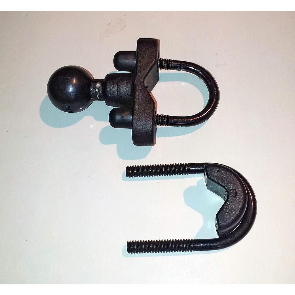 Ram C size 1.5&quot; Ball with twin U Bolt Clamp for 1.25&quot; - 1.5&quot; Rails