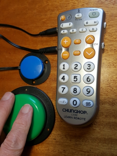 Universal Learning Switch Adapted TV Remote