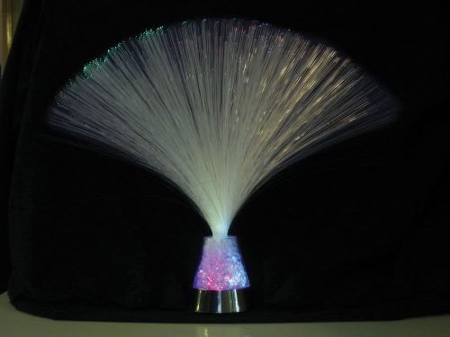 Fibre Optic Lamp- battery operated, 32cm tall, base colours - Switch Adpated