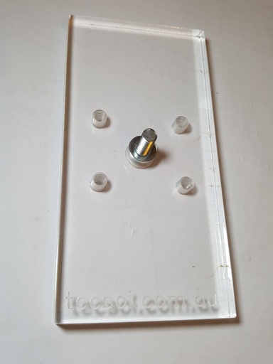 [SM-PLATE70x140] Mounting adaptor plate, acrylic 140x70x10mm, suits SBC or phone
