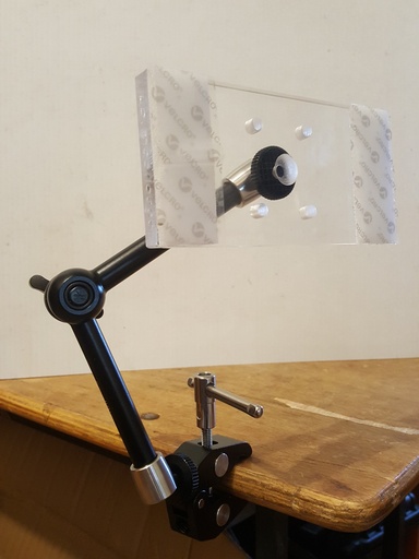 [MMT-140P-24A] Bed Controller Mount, rectangular 140x70mm plate, 24cm arm and mini clamp