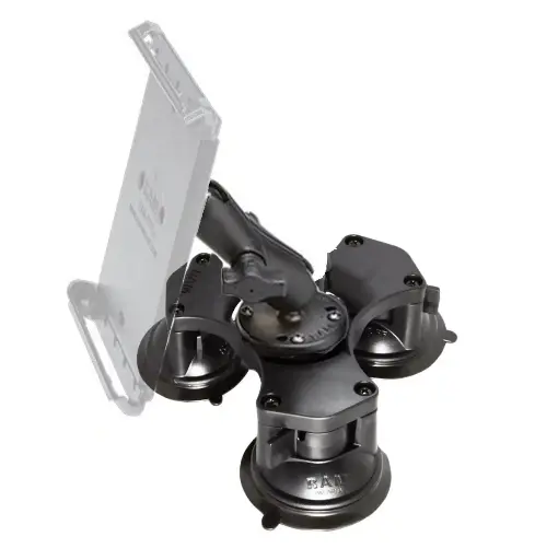 [RAP-365-S] RAM Triple Suction cup base with 7cm "C" size arm and round amps base