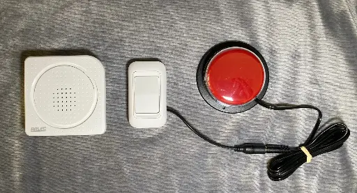 [AT-DC4W-JBT] Switch Adapted Call Chime with Lights (White) & Jelly Bean Switch